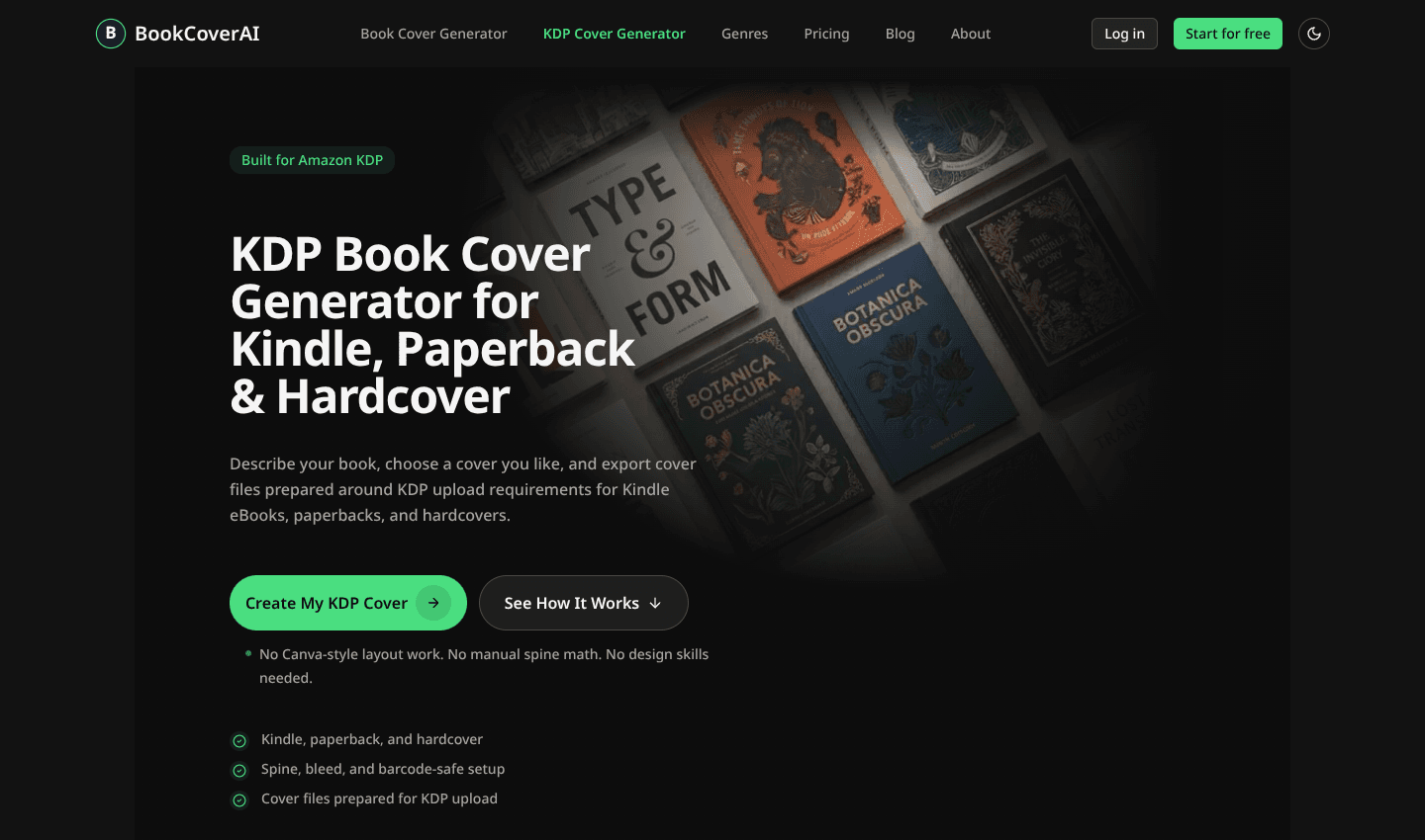 Free Amazon KDP Book Cover Generator screenshot 1