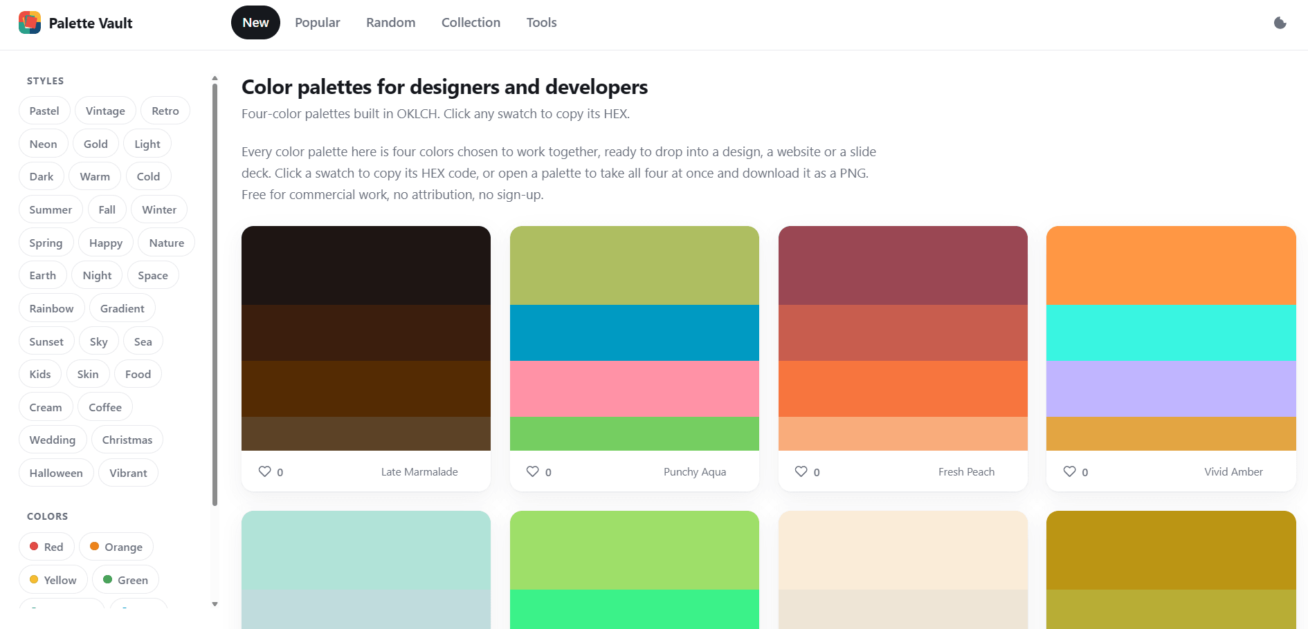 Free Palettes and Hex Codes screenshot 1