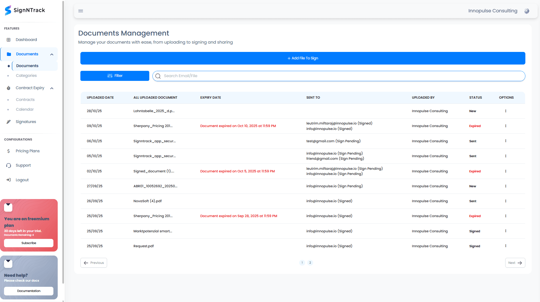 SignNTrack screenshot 1