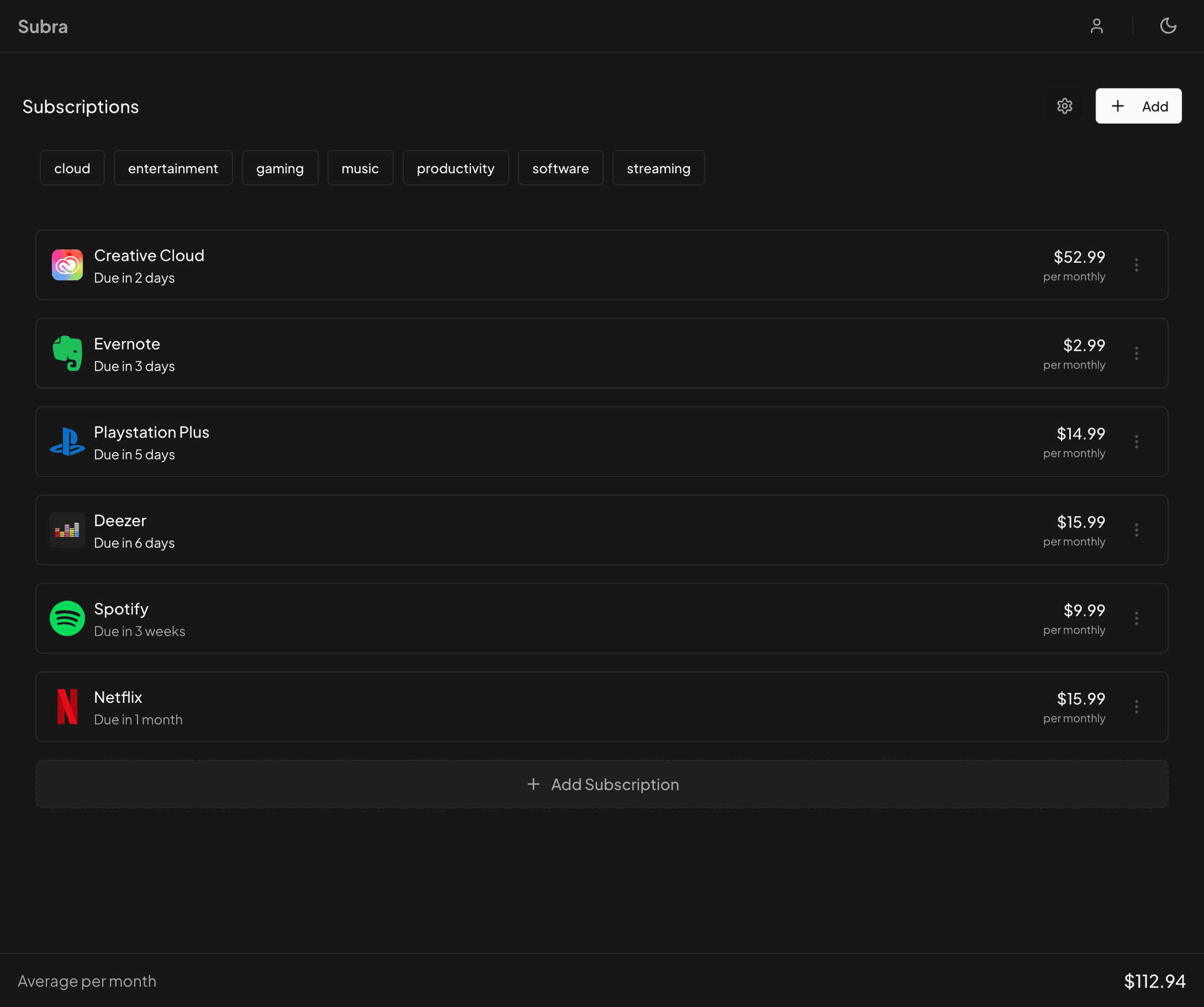 Subra screenshot 1