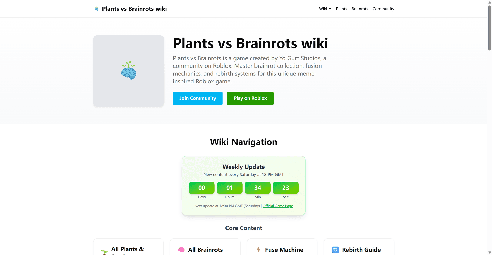 Plants vs Brainrots wiki screenshot 1