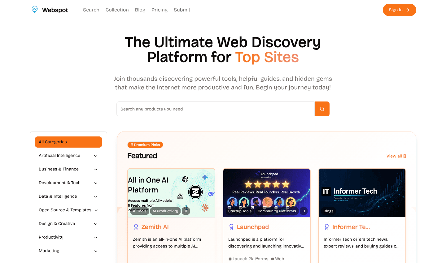 Webspot screenshot 1