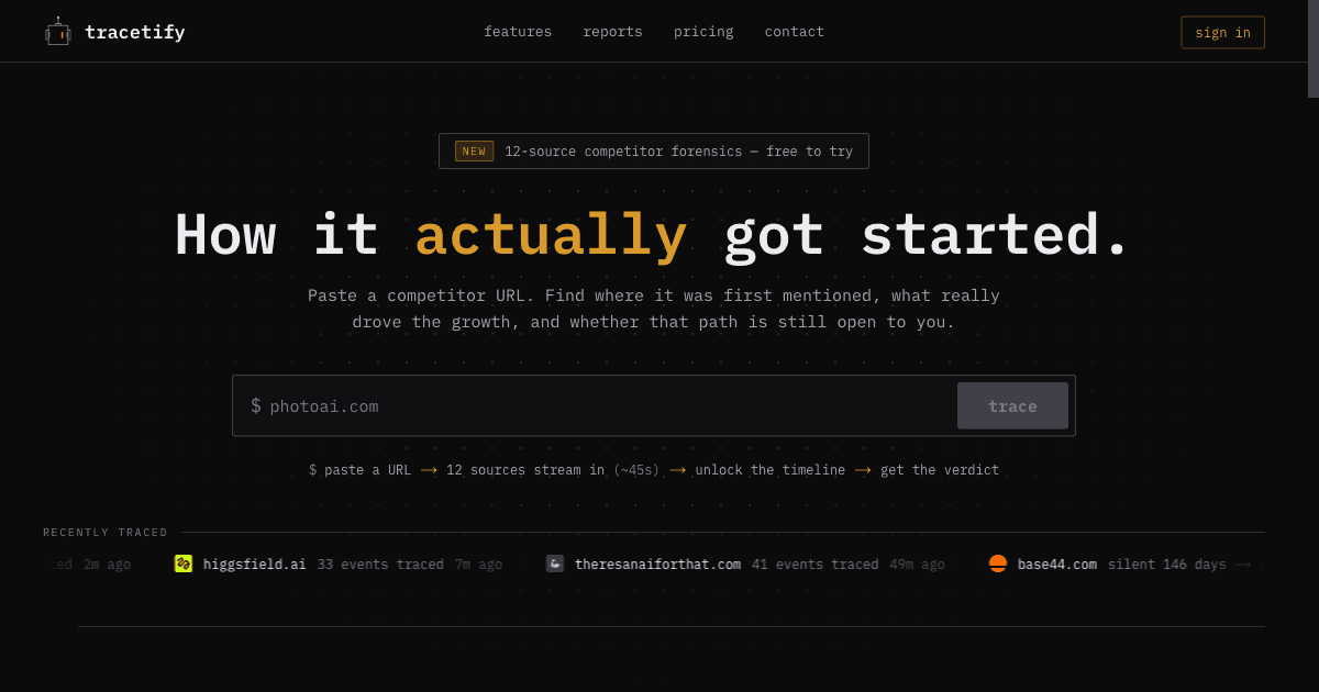 Tracetify screenshot 1