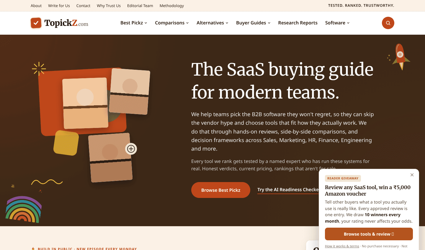 TopickZ.com - Pick the Right B2B SaaS Without the Guesswork screenshot 1
