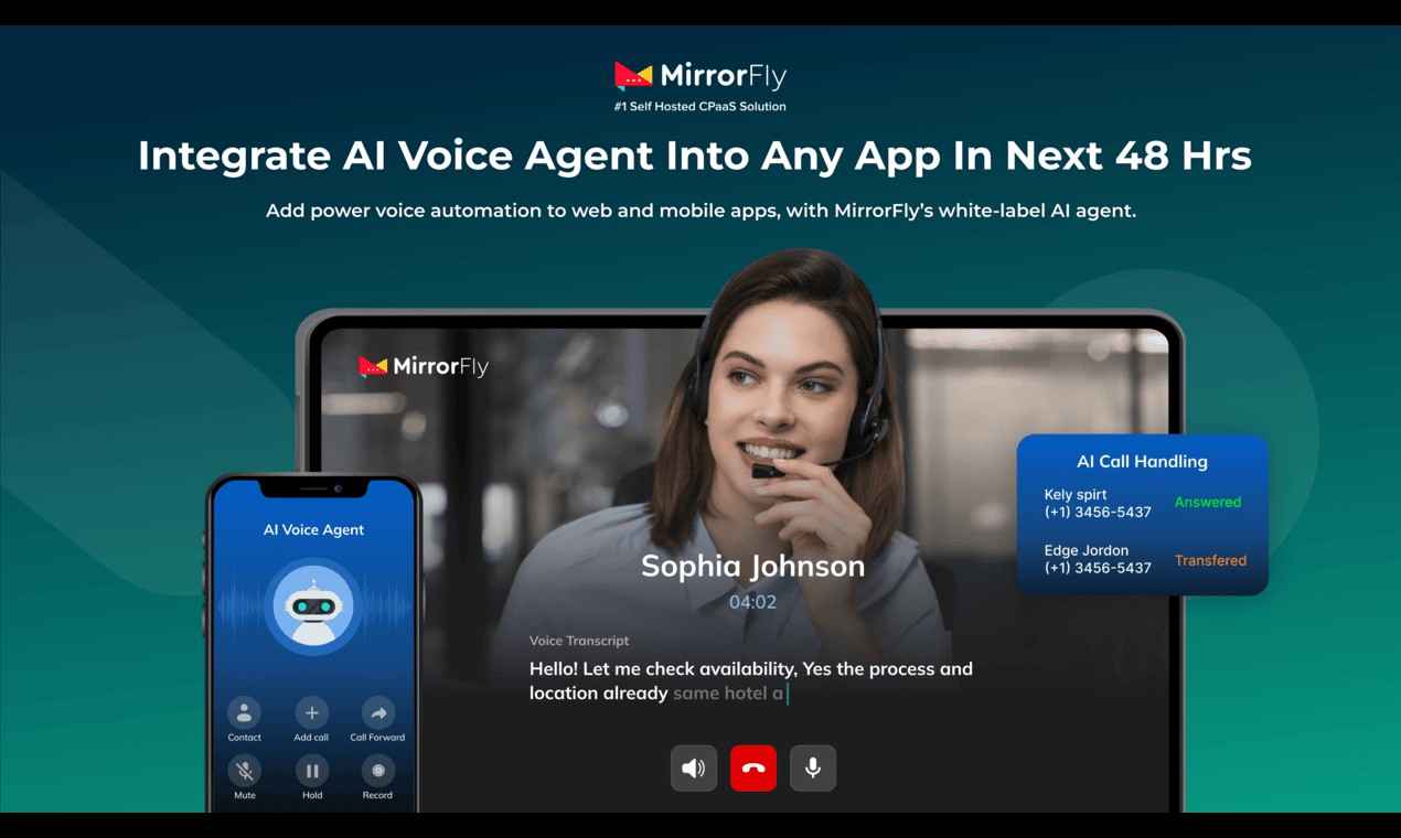 Mirrorfly AI Voice Agent screenshot 1