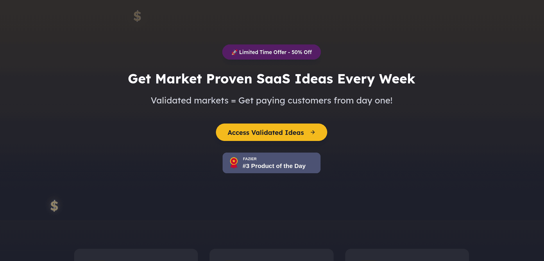 Validated SaaS Ideas screenshot 1