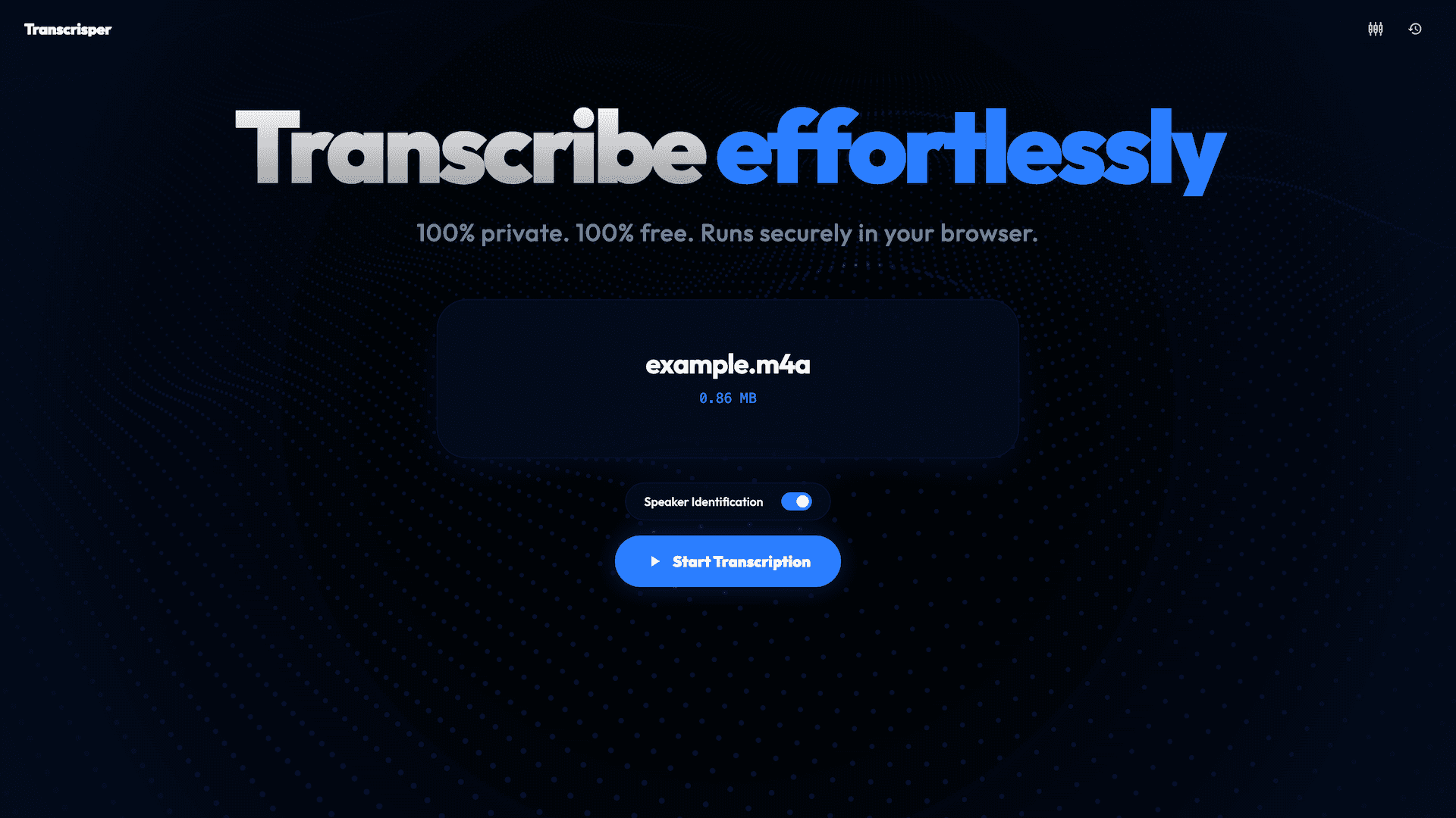 Transcrisper screenshot 1