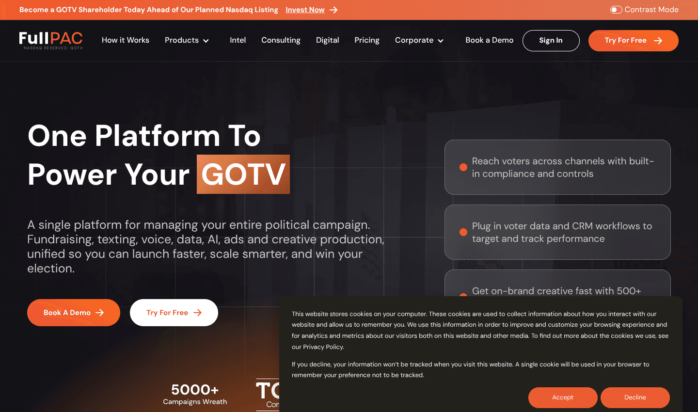FullPAC | GOTV Campaign Platform — Texting, Voice & Data screenshot 1