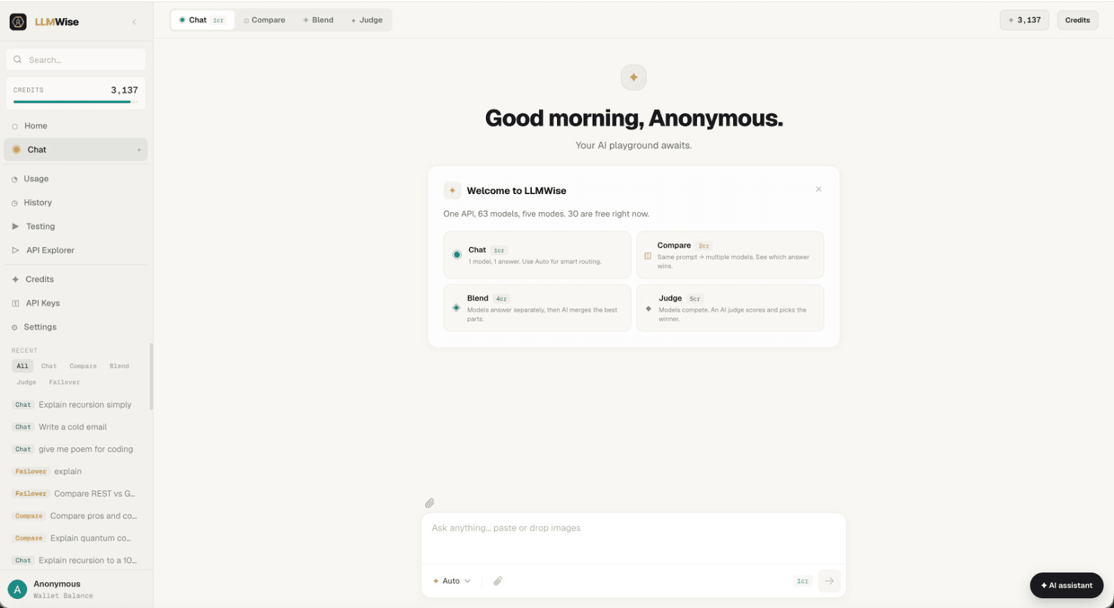LLMWISE screenshot 1