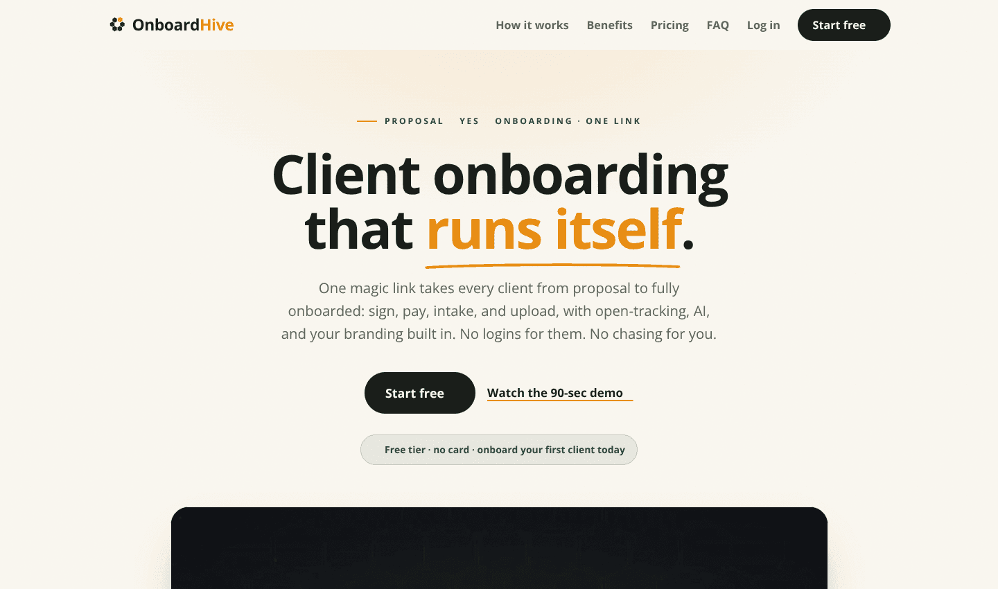 Proposal Tracking + Client Onboarding | OnboardHive Proposal Tracking + Client Onboarding | OnboardHive screenshot 1