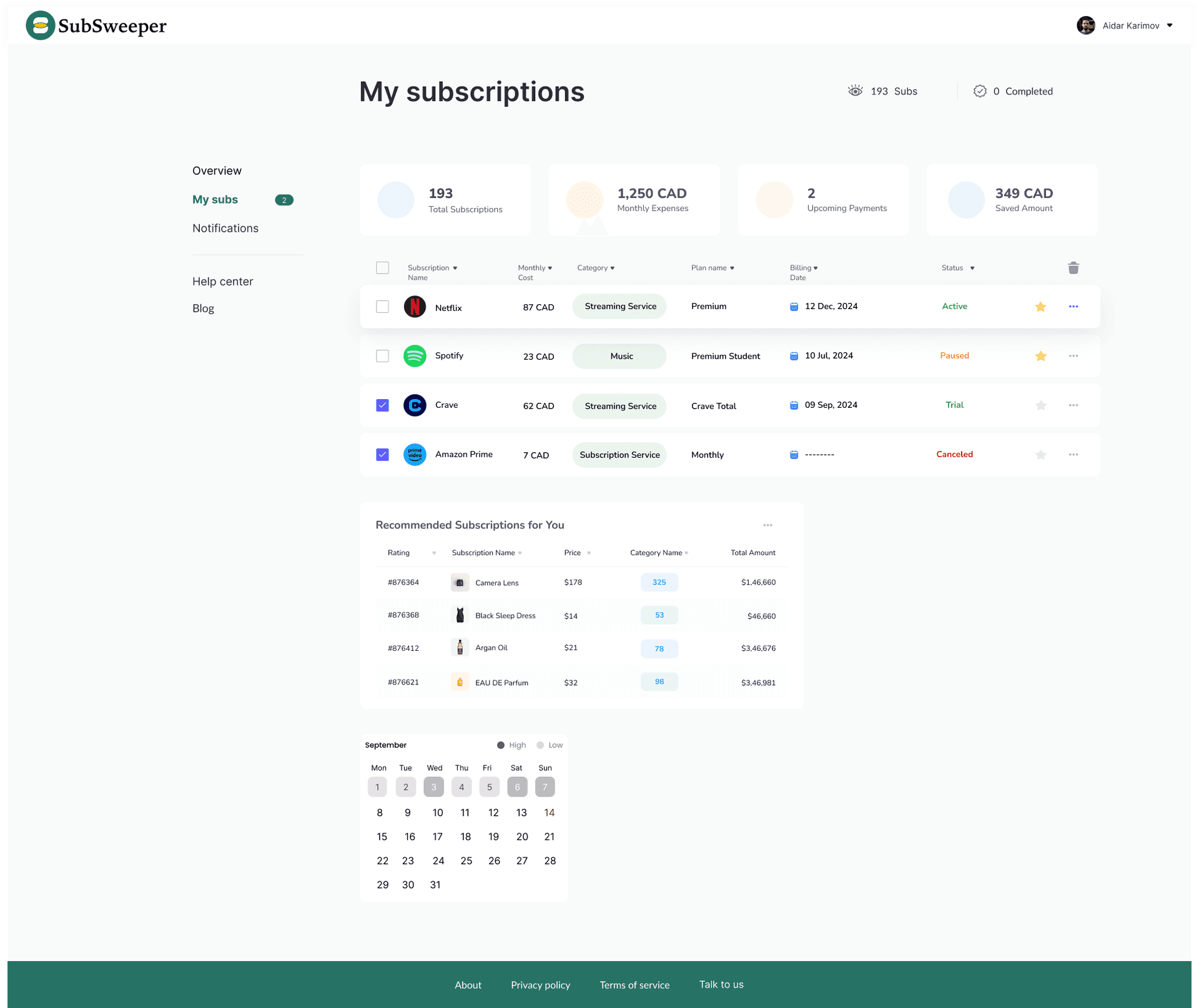 SubSweeper screenshot 1