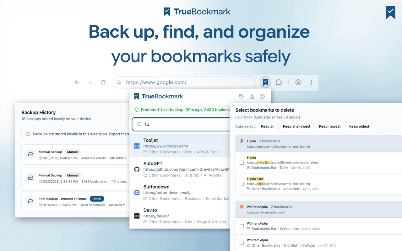 TrueBookmark screenshot 1