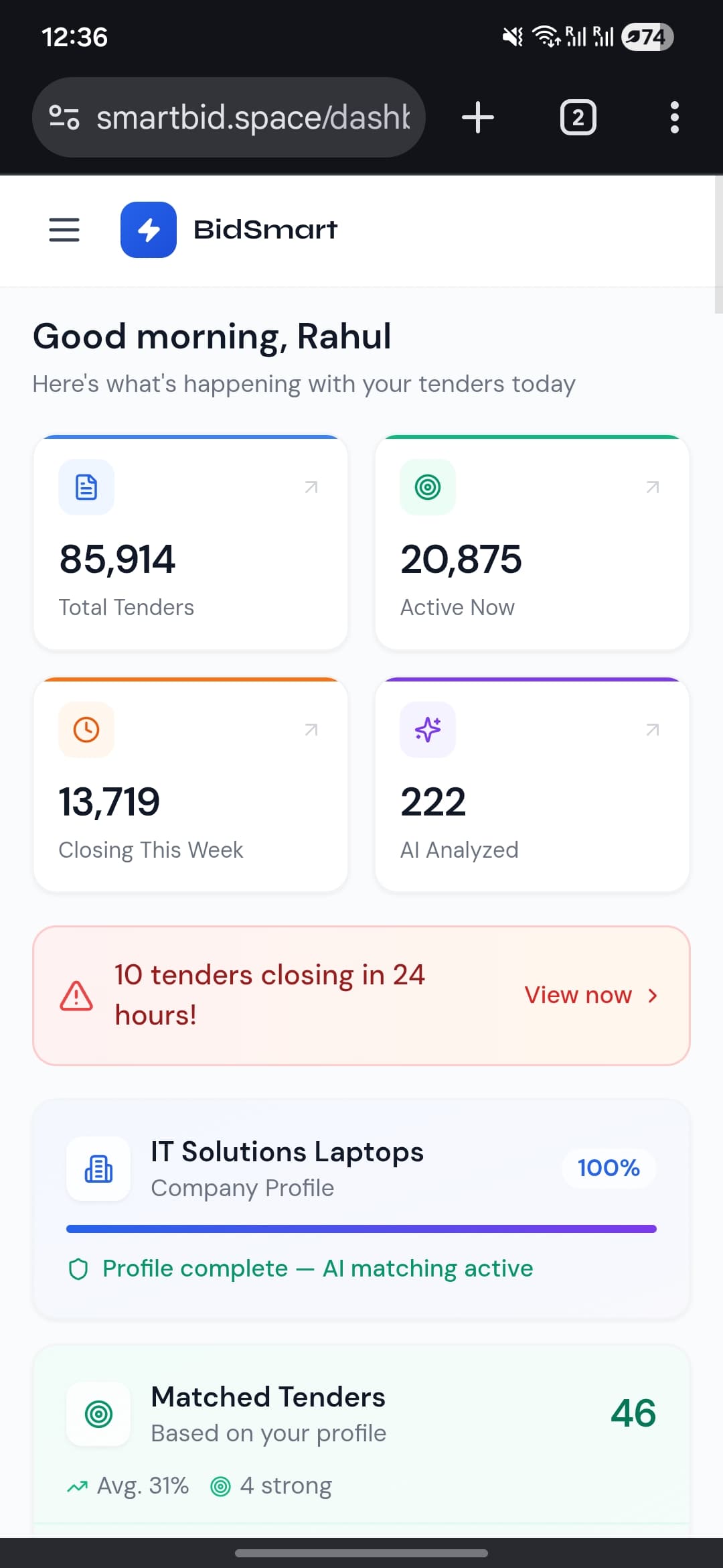 SmartBid AI screenshot 1