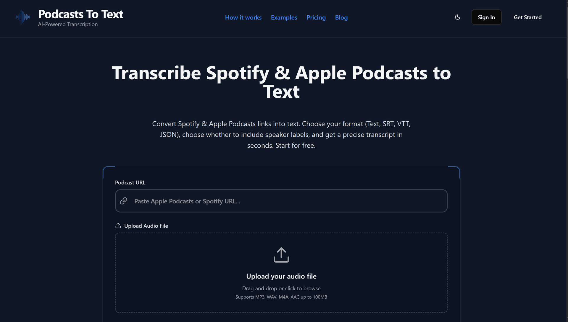 PodcastsToText screenshot 1