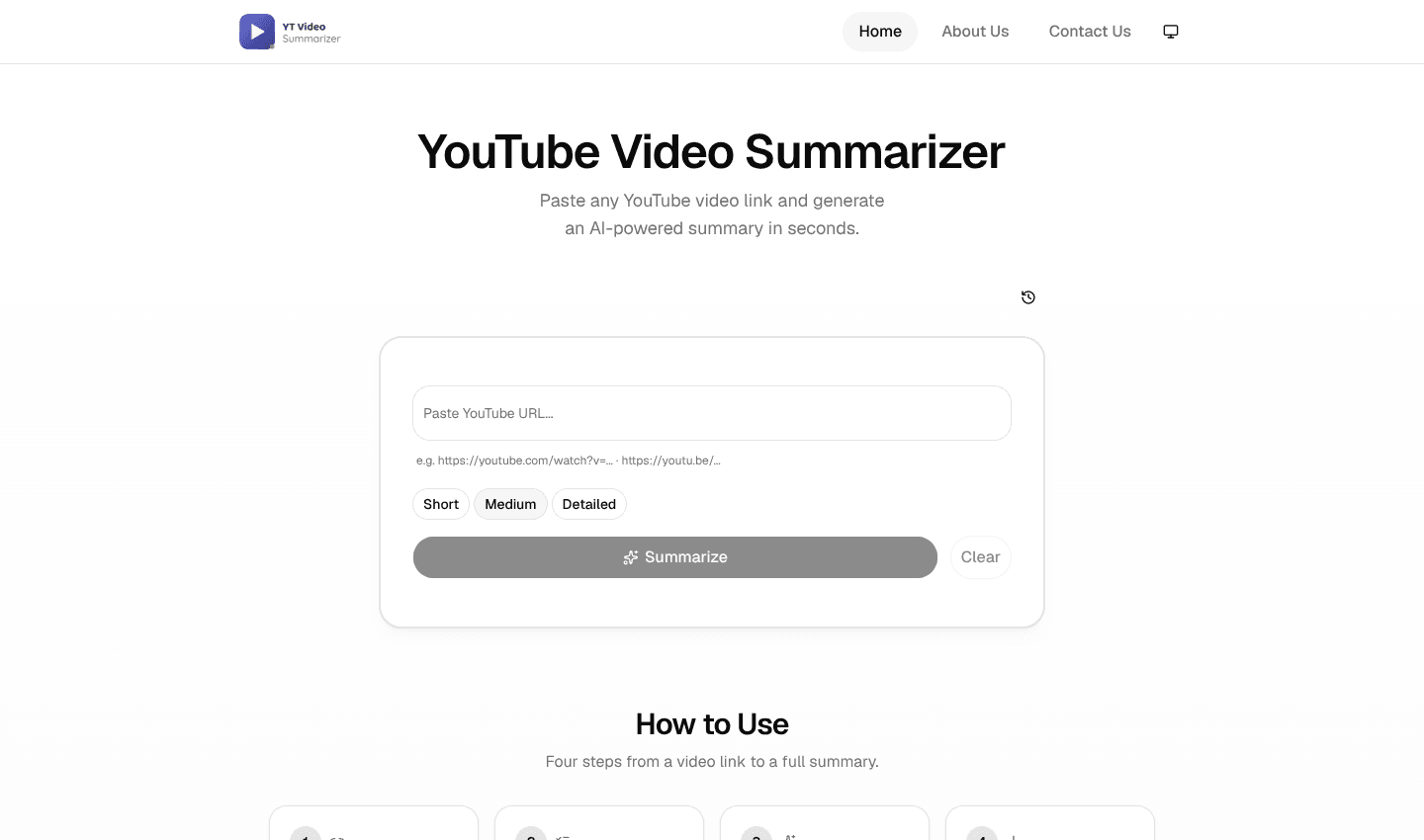 YT Video Summarizer screenshot 1