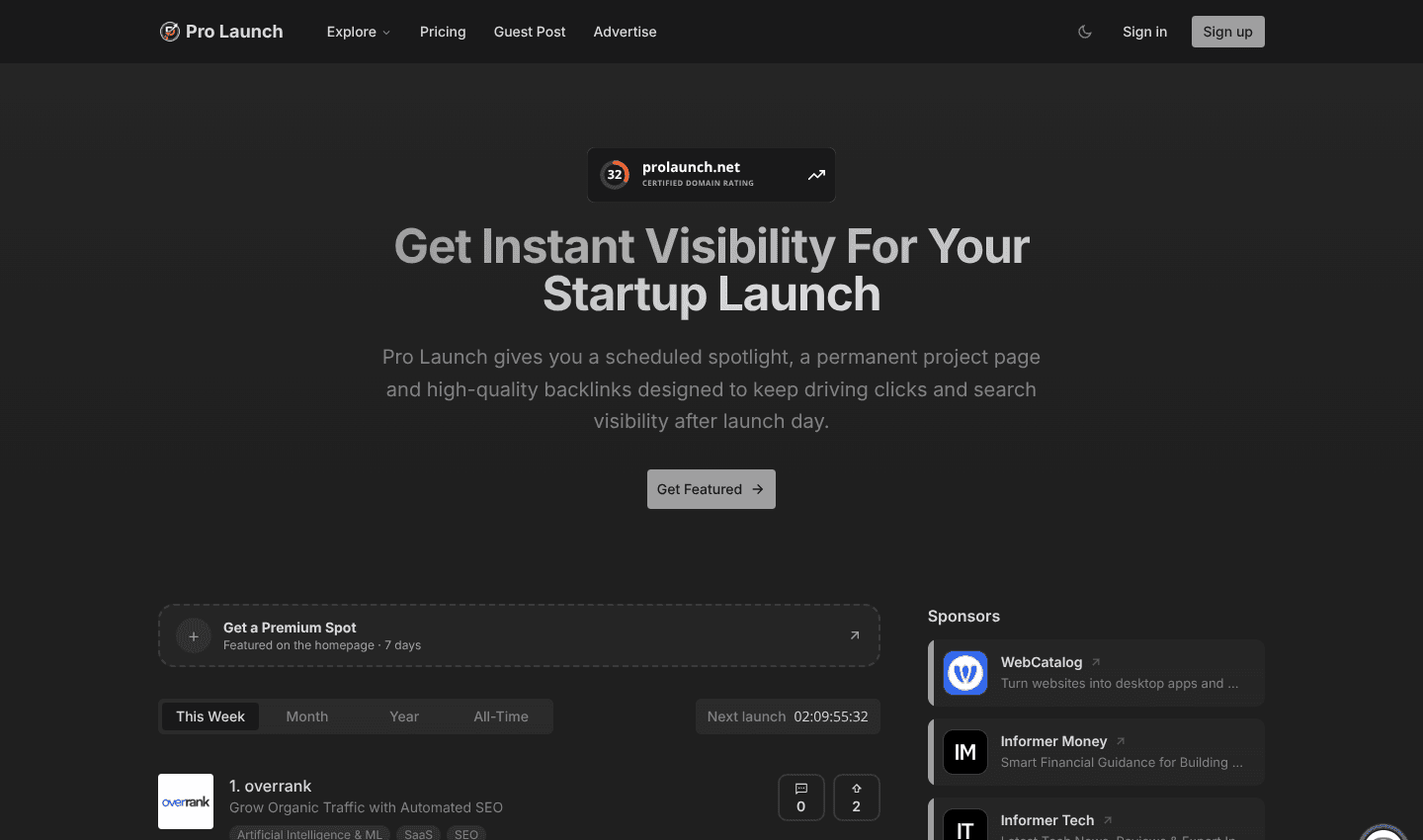 Pro Launch screenshot 1