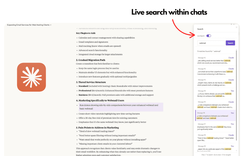 Claude Chat Search & Assistant screenshot 1