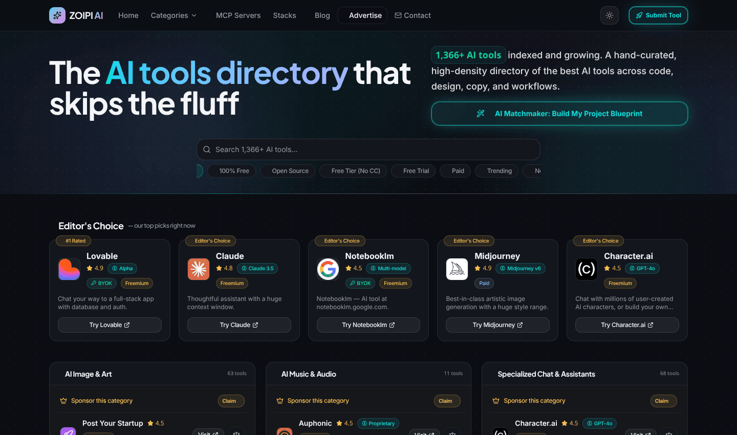 ZOIPI AI — The AI Tools Directory screenshot 1