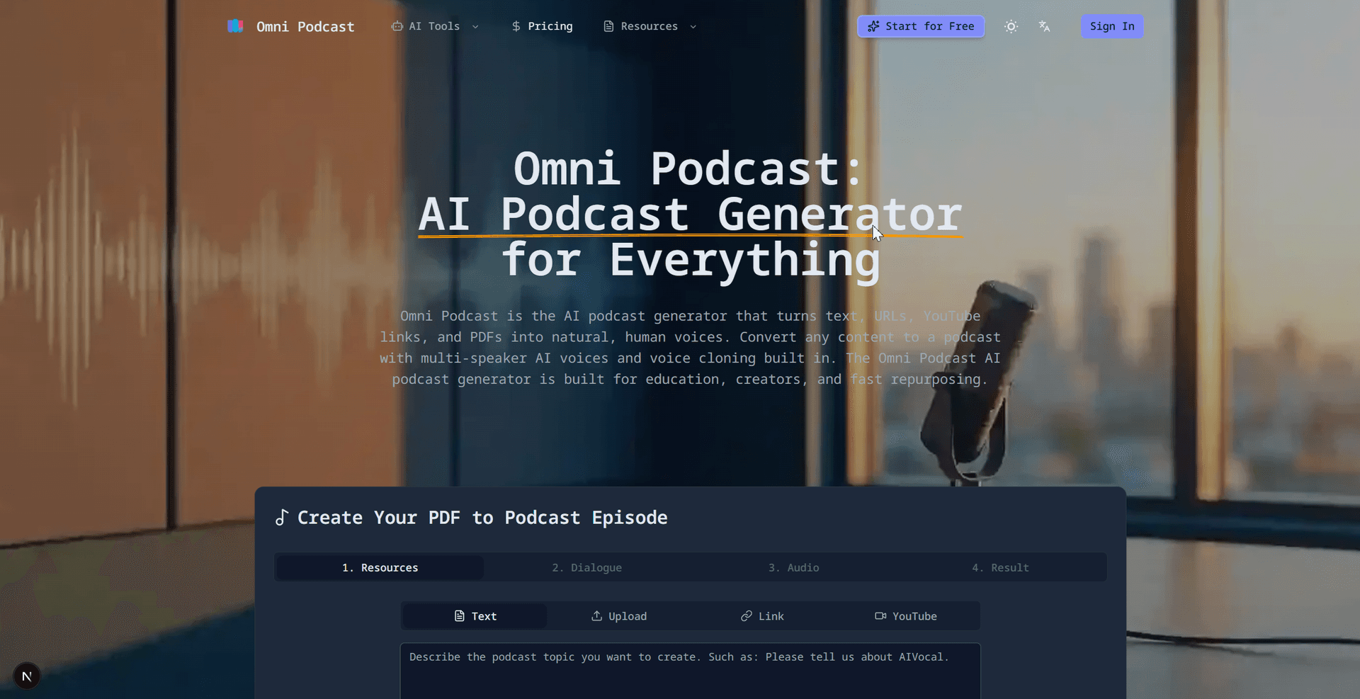 Omni Podcast: AI Podcast Generator screenshot 1