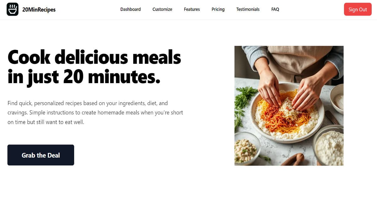 20MinsRecipes screenshot 1