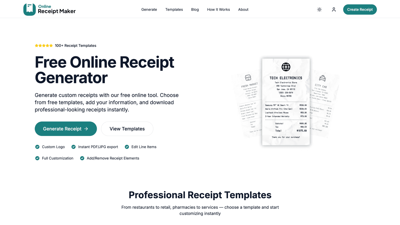 Online Receipt Maker screenshot 1