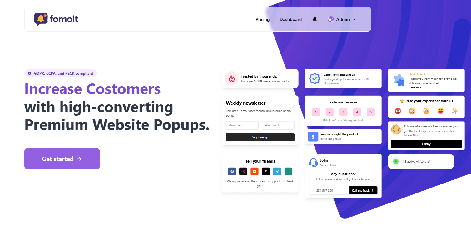 Fomoit - Premium website popups screenshot 1