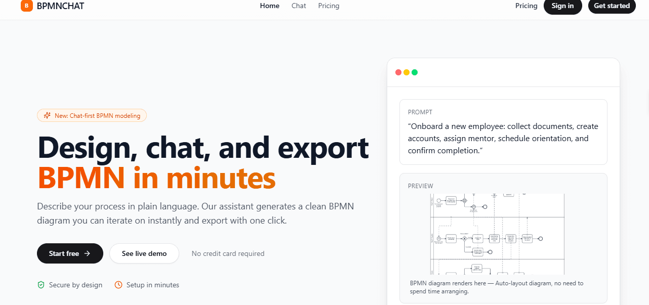 BPMNCHAT screenshot 1