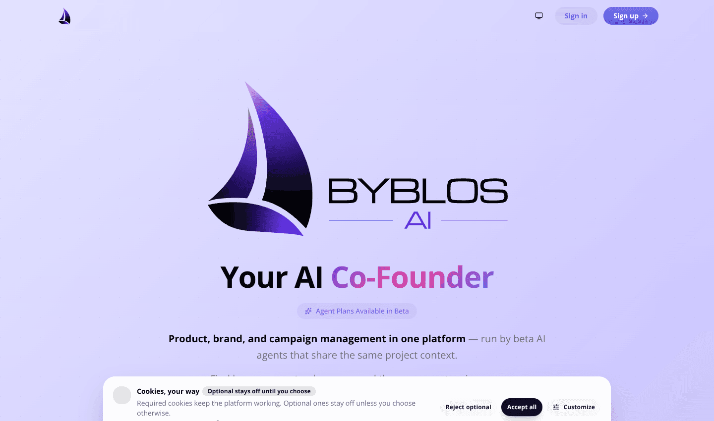 Byblos AI — Your AI Co-Founder screenshot 1