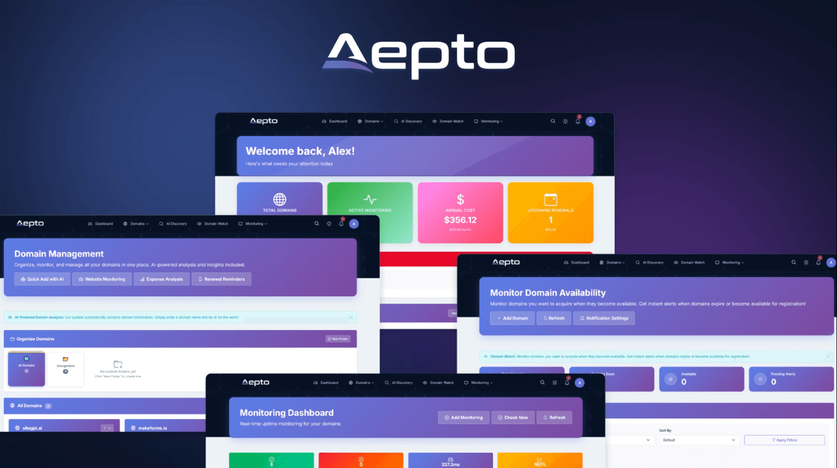 Aepto – AI Domain Monitoring screenshot 1
