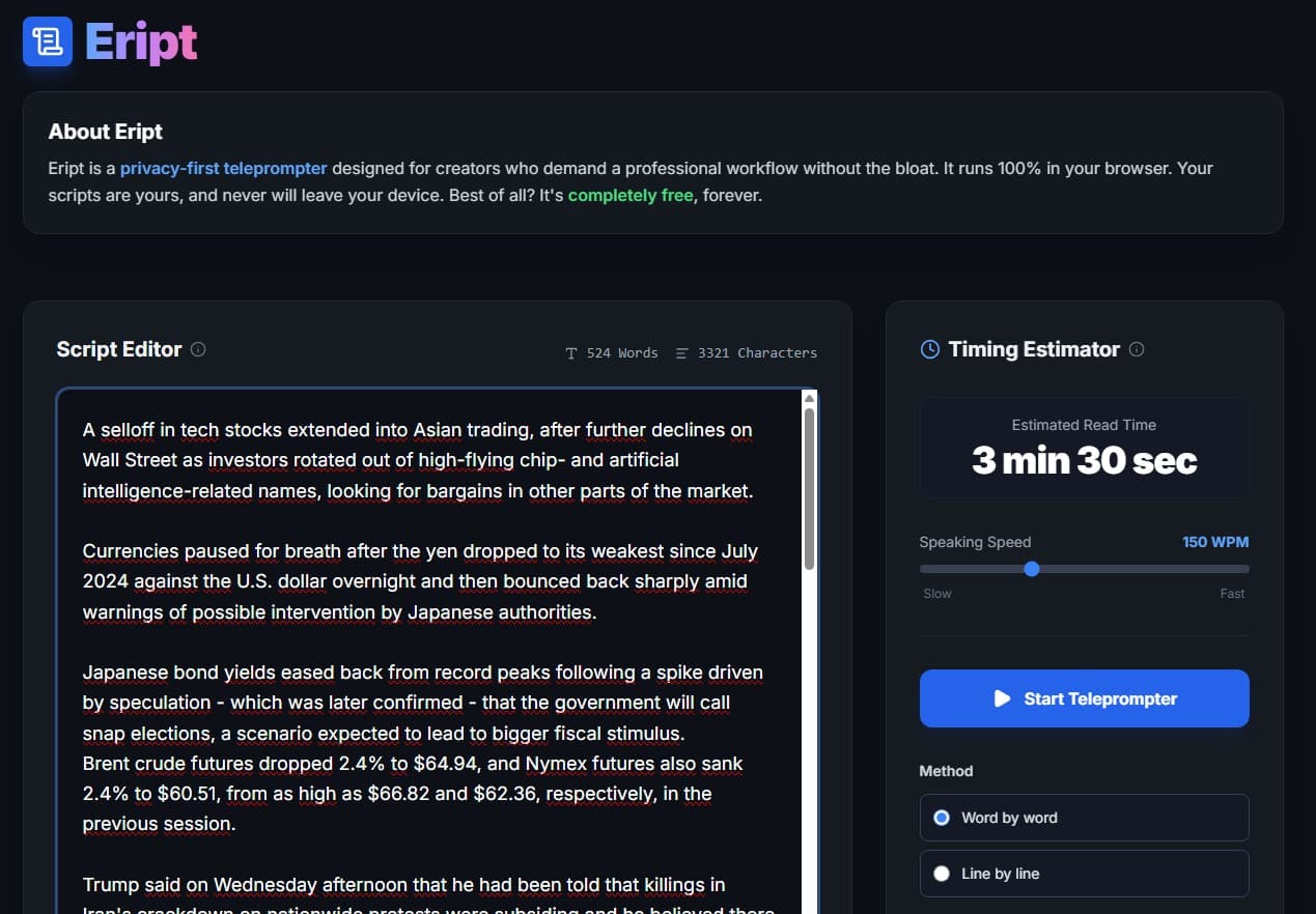 Eript screenshot 1