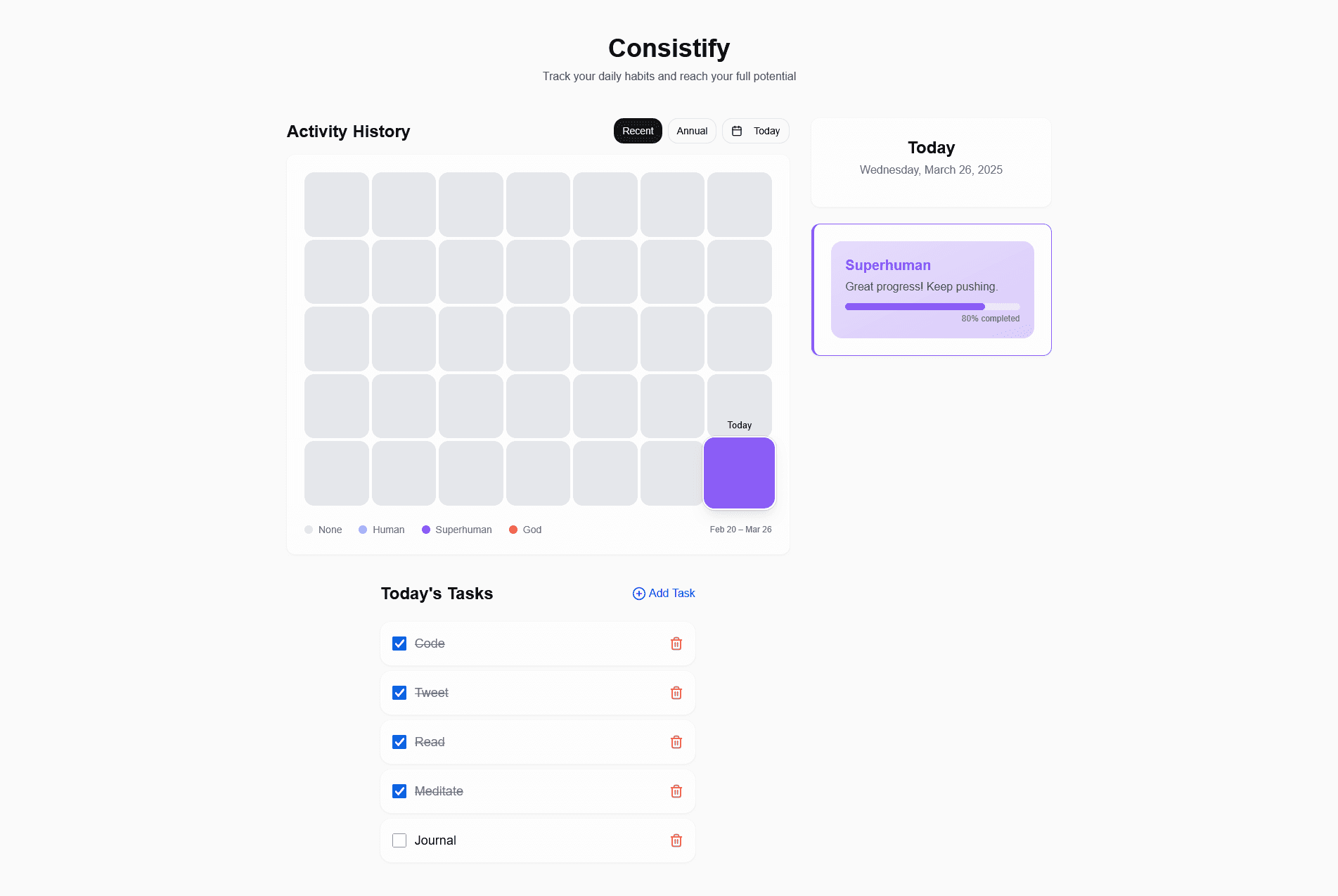 Consistify screenshot 1