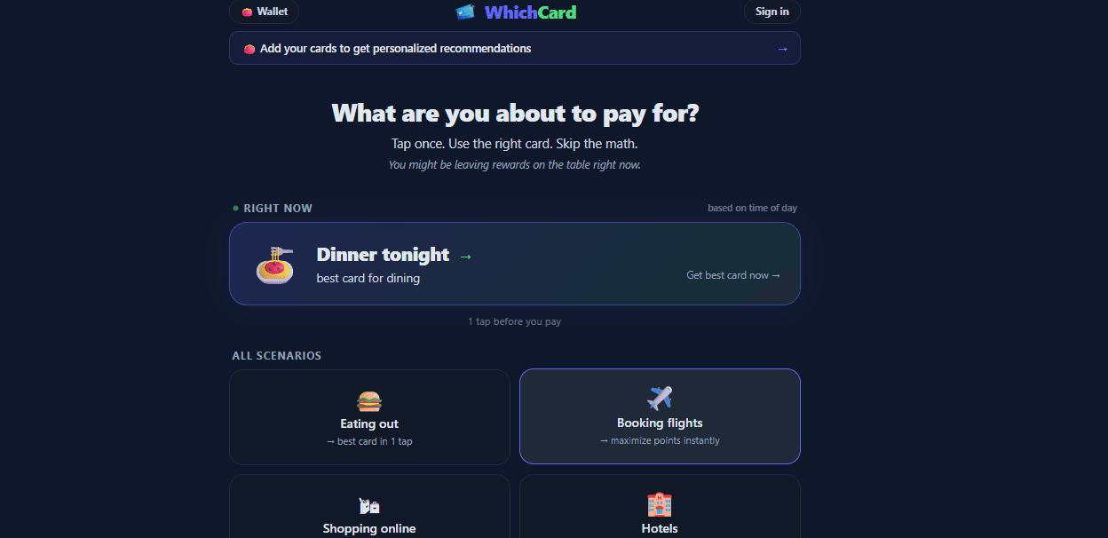 WhichCard screenshot 1