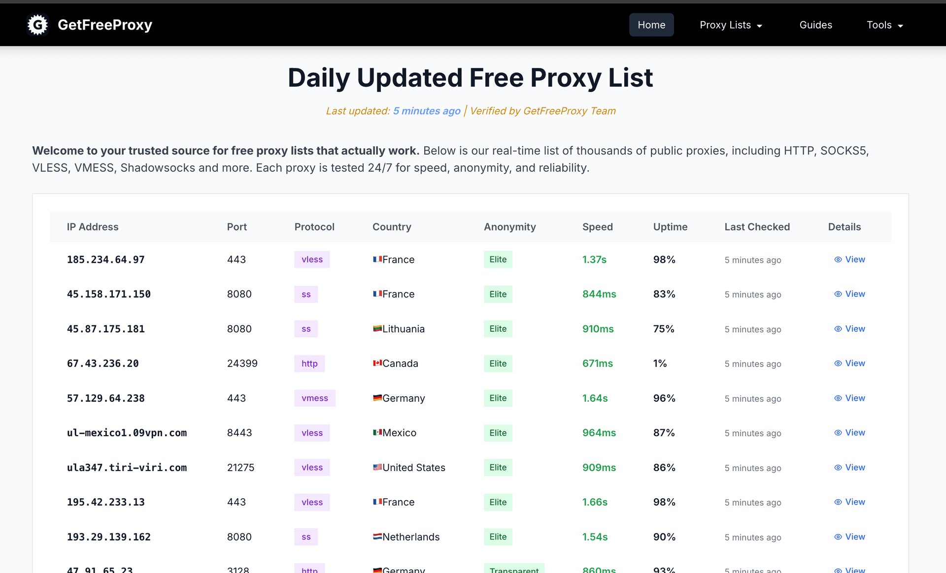 GetFreeProxy screenshot 1