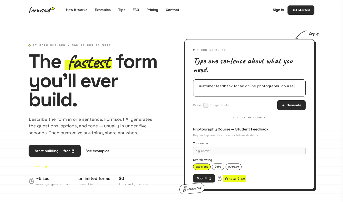 Formsout — AI Form Builder screenshot 1