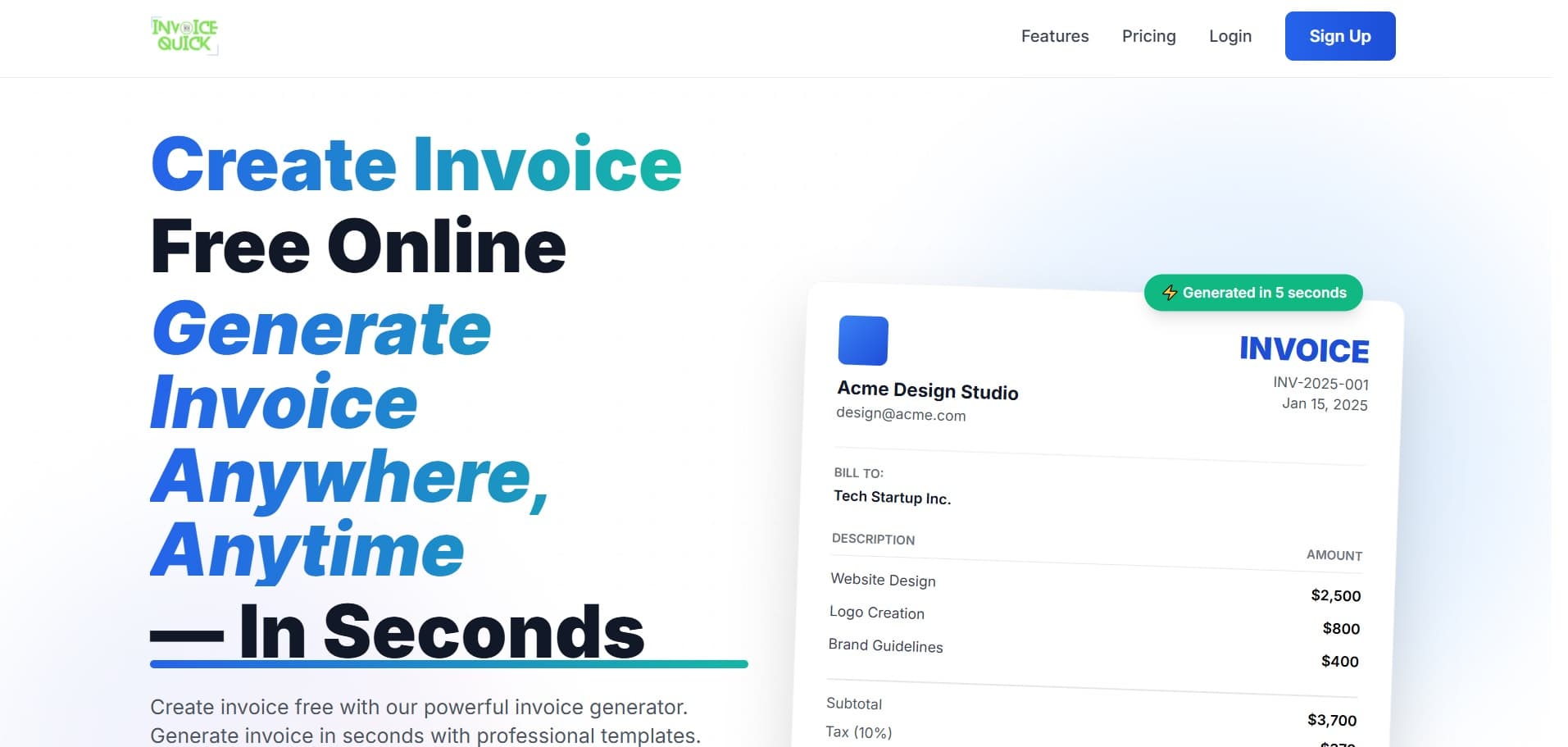 InvoiceQuick screenshot 1