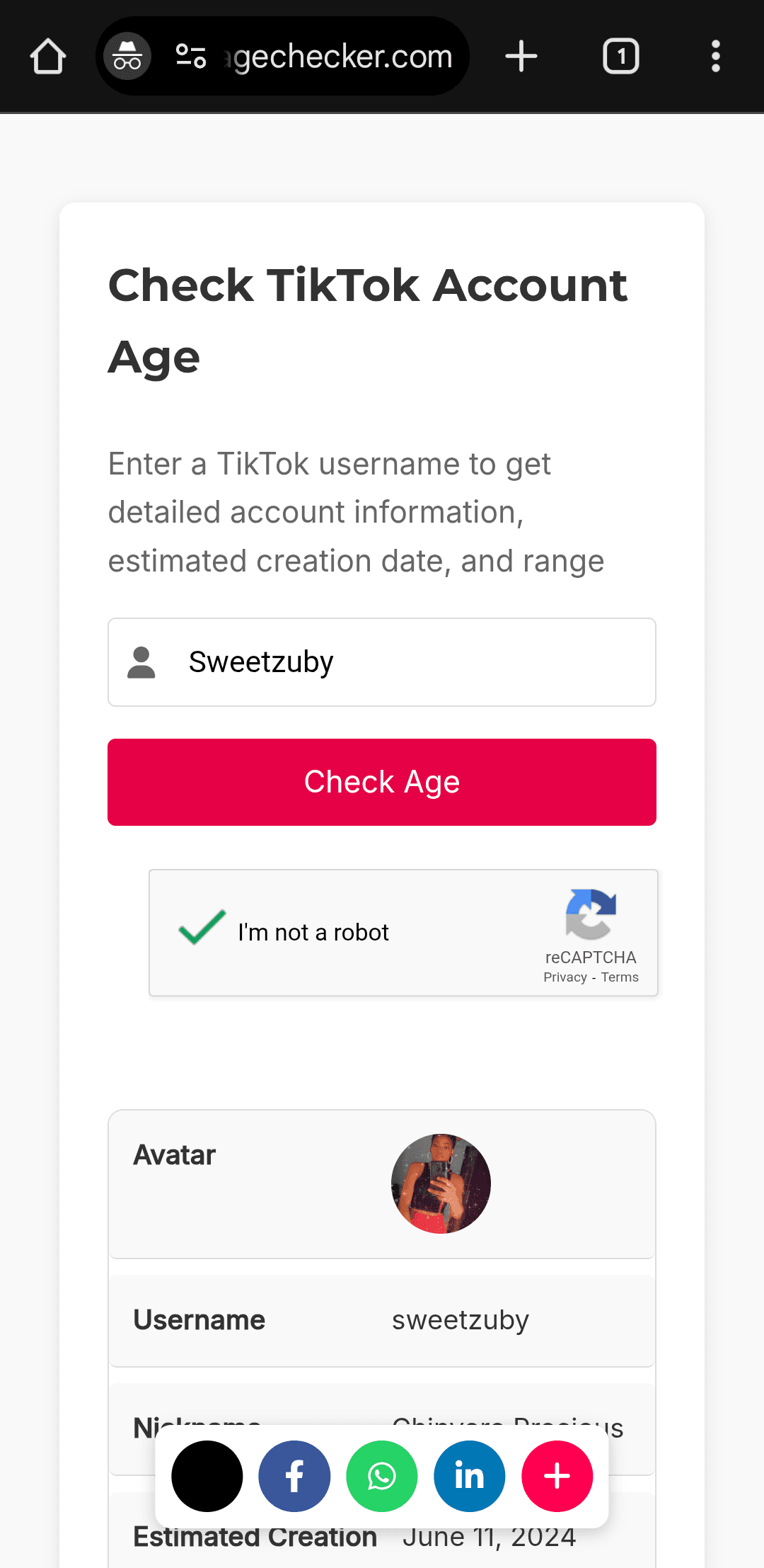 Social Age Checker screenshot 1