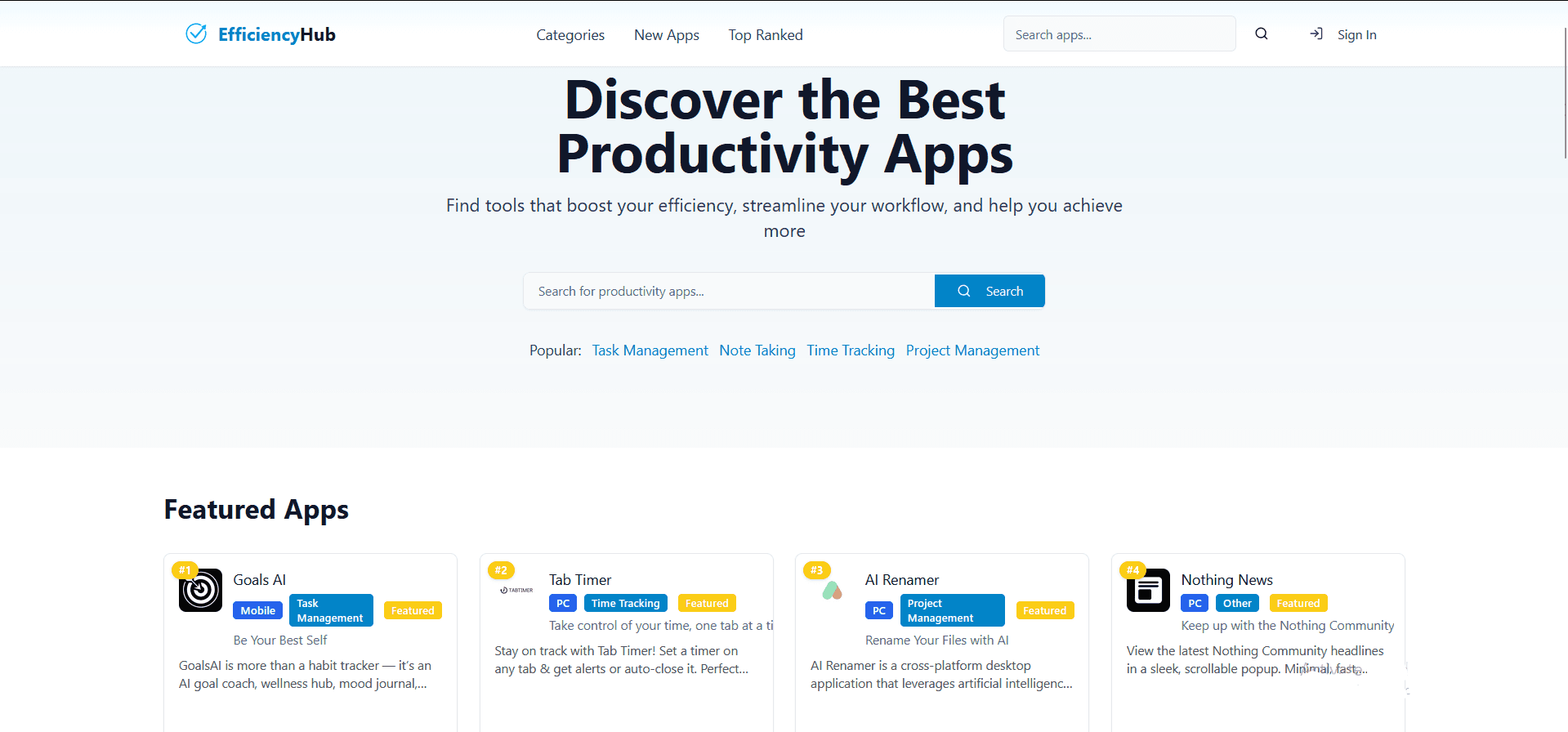 Efficiency Hub screenshot 1