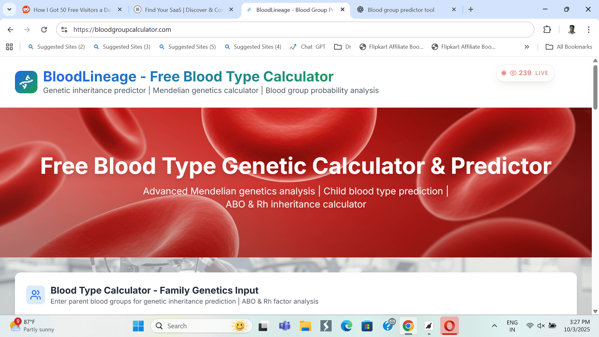 BloodLineage - Free Blood Type Calculator screenshot 1