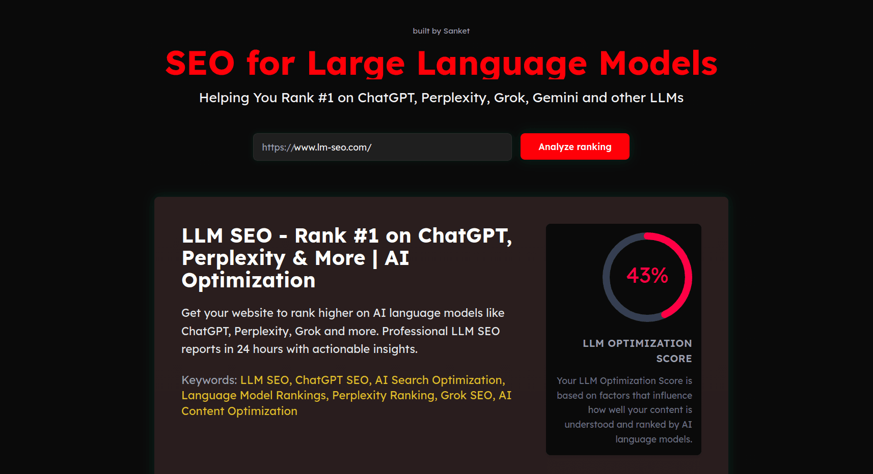 LM-SEO: AI SEO Report for startups screenshot 1