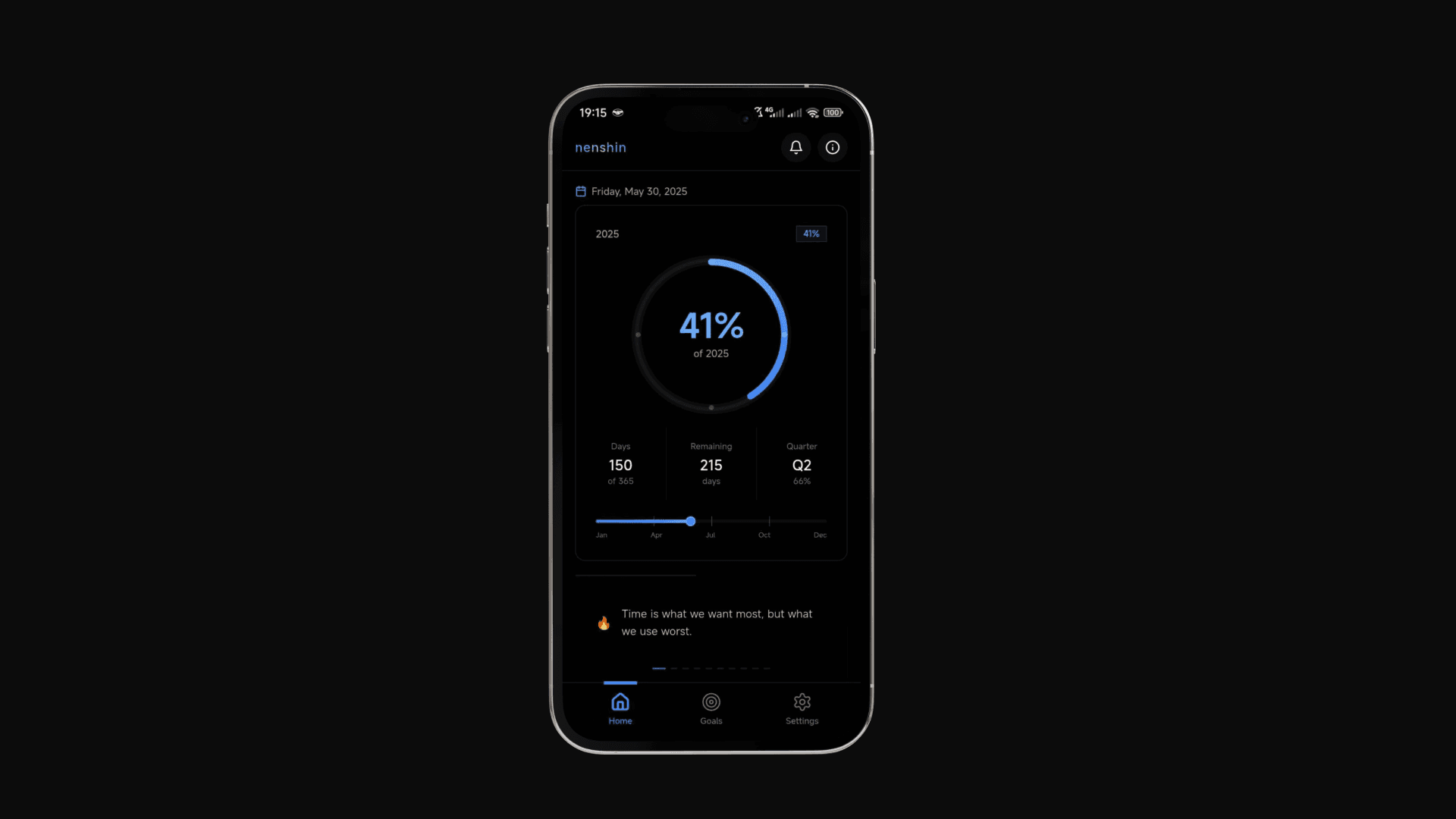 nenshin - Year Progress & Goal Tracker screenshot 1