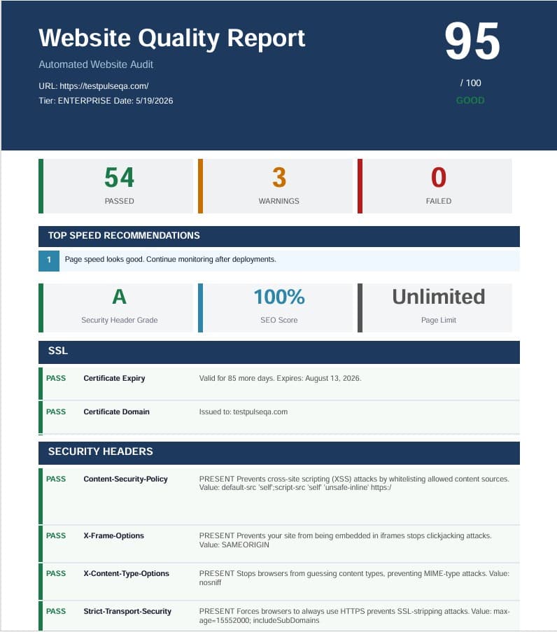 TestPulse QA screenshot 1