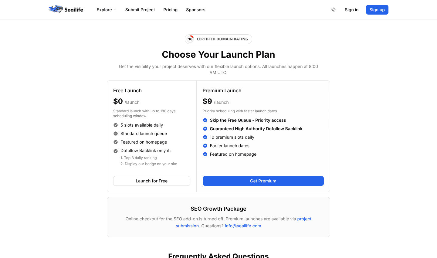 Pricing - Seailife screenshot 1