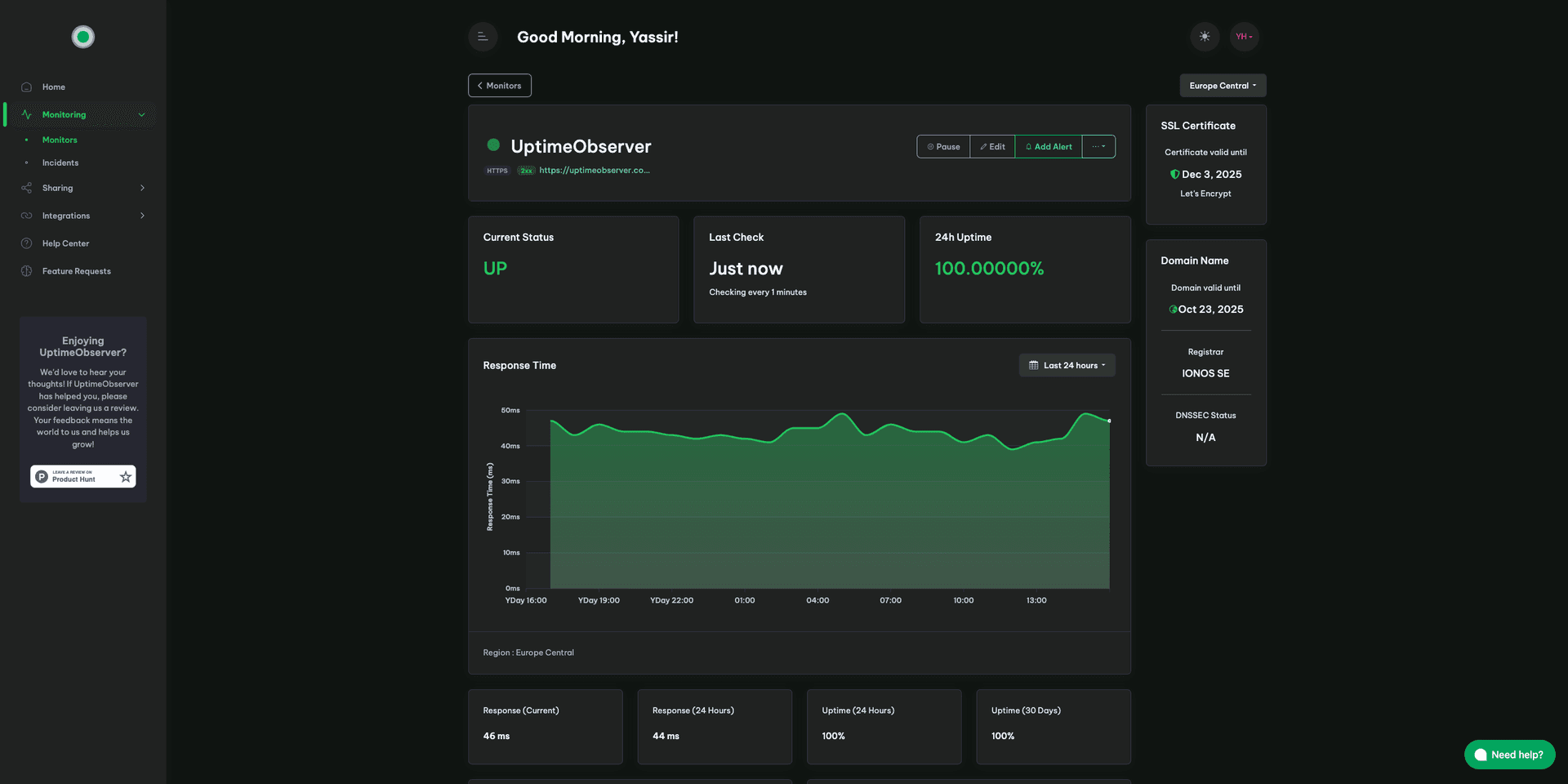 UptimeObserver screenshot 1