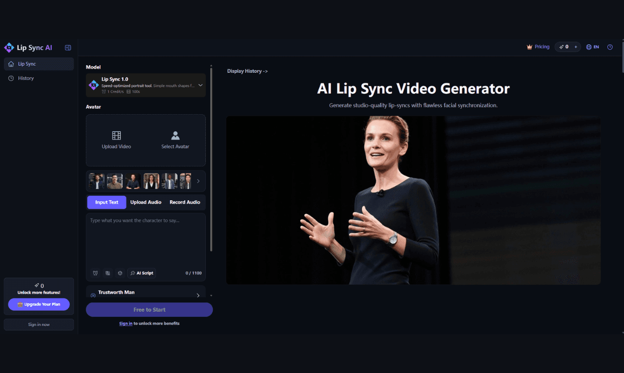 Lip Sync AI Video Generator screenshot 1