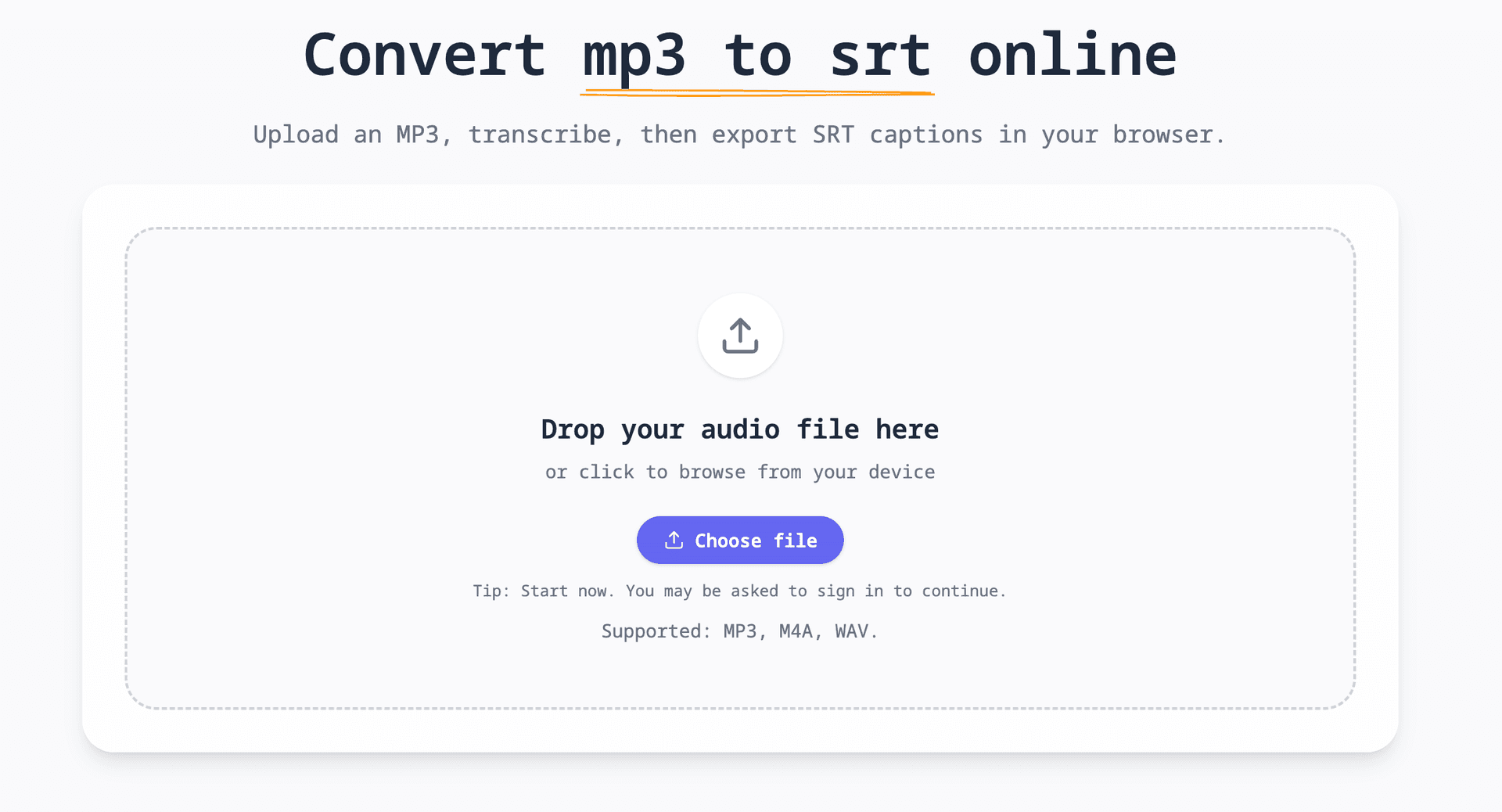 MP3 to SRT (Subtitle Generator) screenshot 1