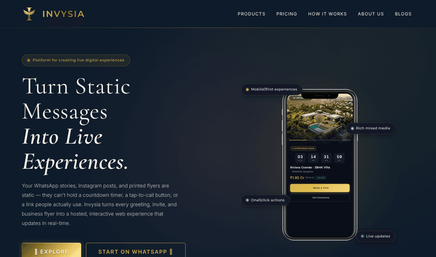 Invysia | Premium Hosted Digital Experiences screenshot 1