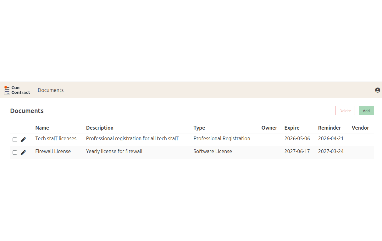 Cue Contract screenshot 1