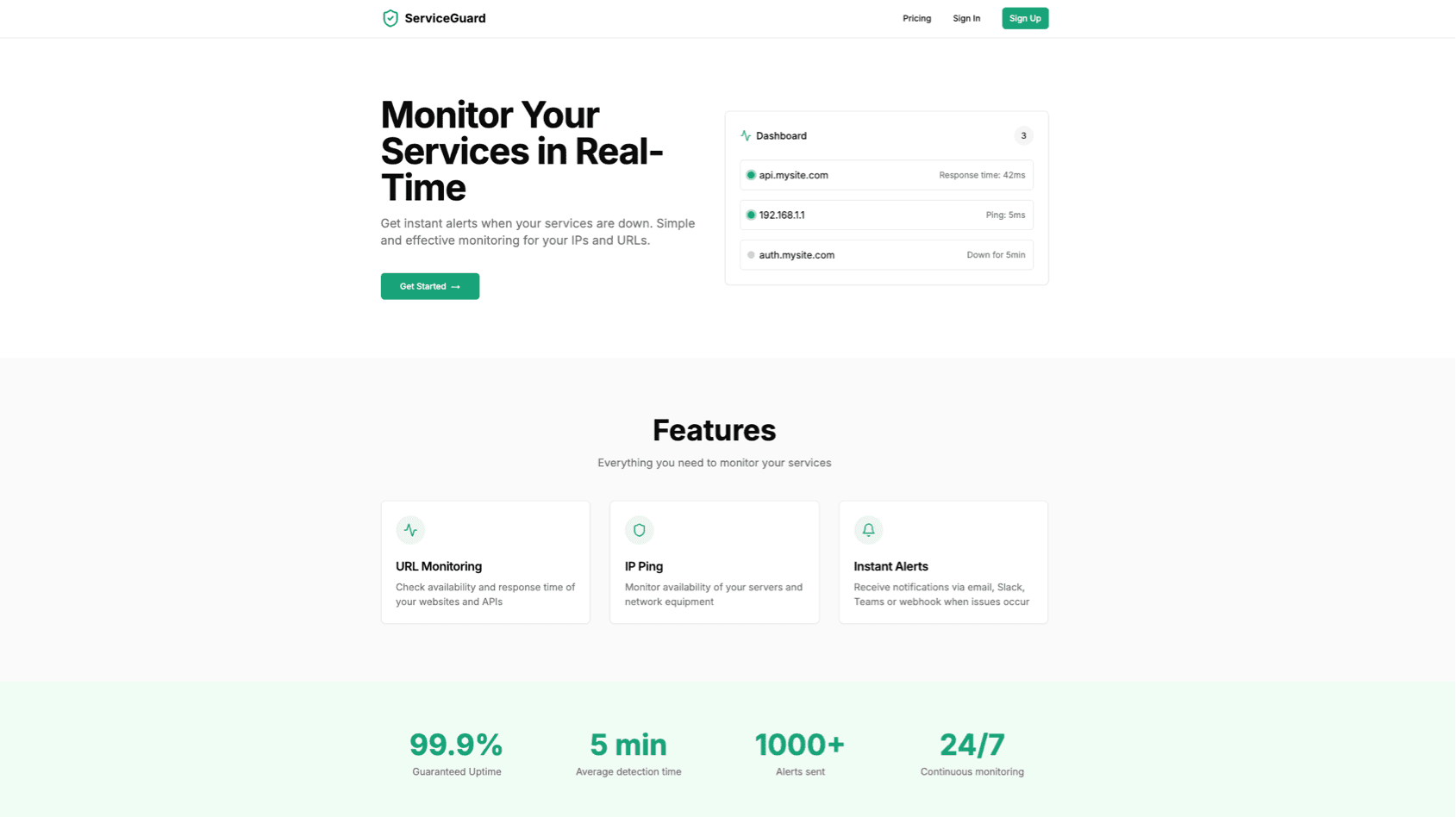 ServiceGuard screenshot 1