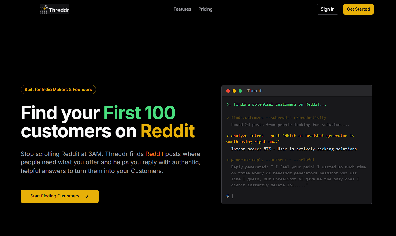 Threddr screenshot 1