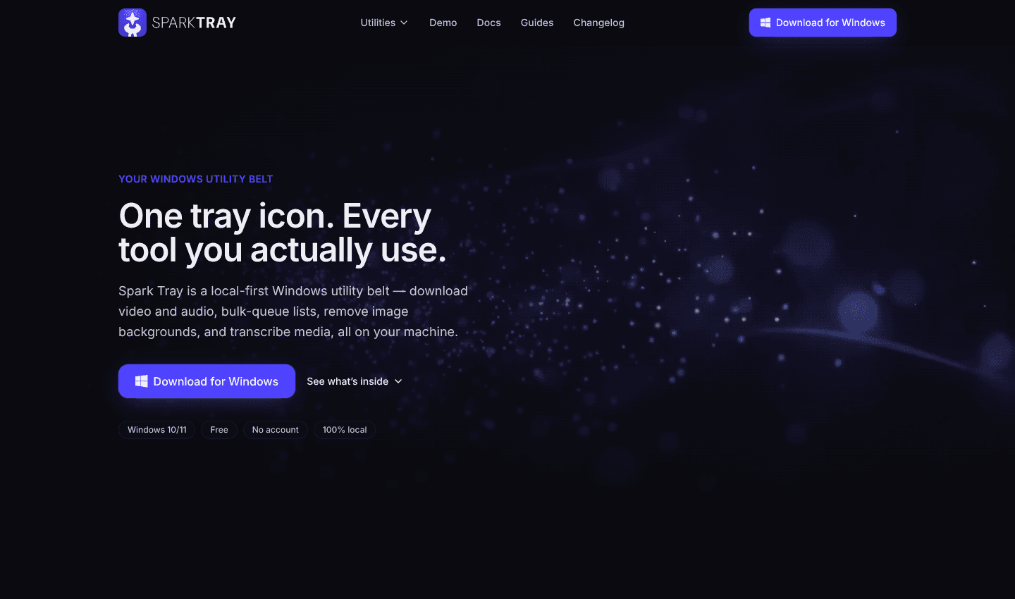 Spark Tray — a Windows utility belt screenshot 1